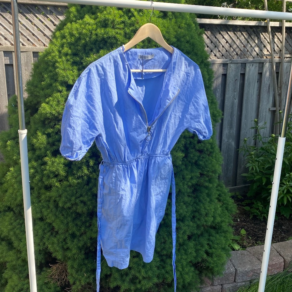 Zara Zip Blue Dress